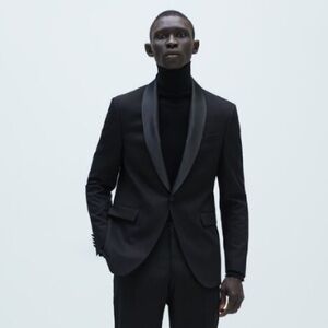 Zara Men’s Tuxedo Jacket Black